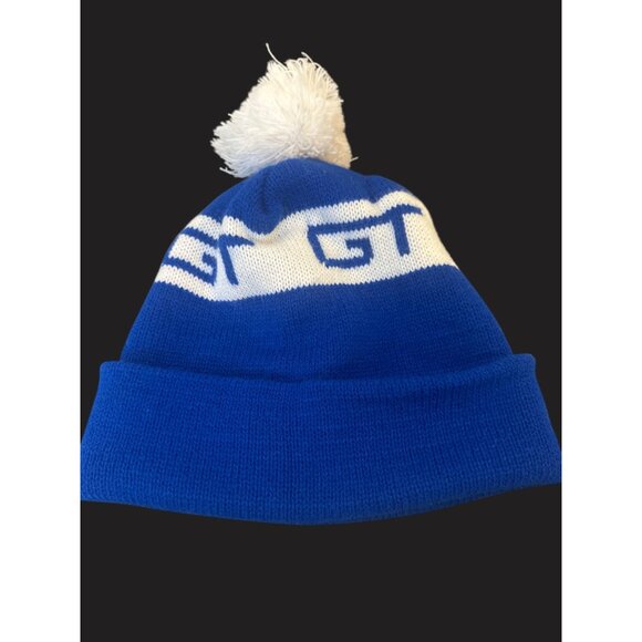 GT Blue & White Beanie Hat With Pom-Pom Grand Trunk Train - Picture 5 of 5